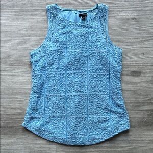 Ann Taylor Blue Lace Tank Top